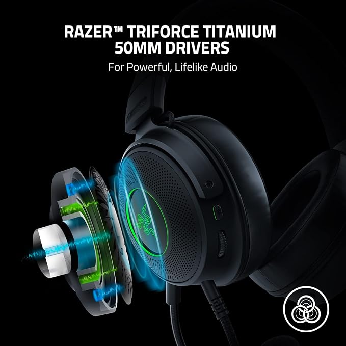 Razer Kraken V3 HyperSense - Wired USB Gaming Headset with Haptic Technology - FRML Packaging