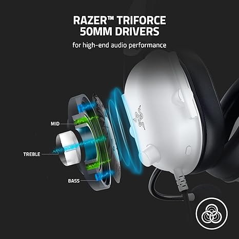 Razer BlackShark V2 X - Wired Gaming Headset - White